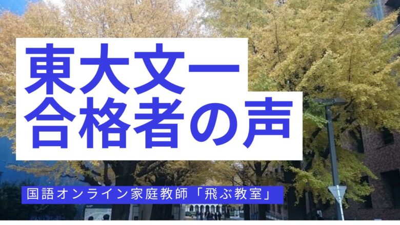 東京大学文科一類合格者の口コミ-国語オンライン家庭教師「飛ぶ教室」